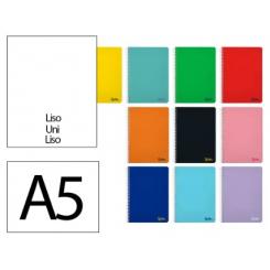 Cuaderno Espiral LIDERPAPEL A5 SMART tapa blanda 80H 75gr Liso s/margen colores Surtidos