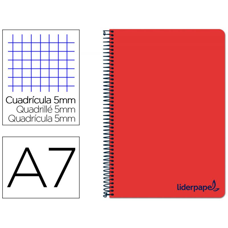 cuaderno-espiral-liderpapel-a7-micro-wonder-tapa-plastico-100h-90-gr-cuadro-5mm-4-bandas-color-rojo