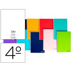 Cuaderno espiral LIDERPAPEL cuarto smart tapa blanda 80h 60gr liso sin margen colores surtidos