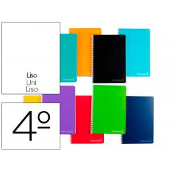 Cuaderno espiral LIDERPAPEL cuarto witty tapa dura 80h 75gr liso sin margen colores surtidos