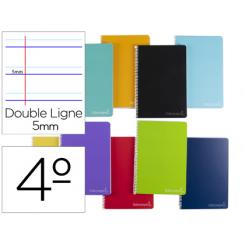 Cuaderno espiral LIDERPAPEL cuarto witty tapa dura 80h 75gr rayado montessori 5 mm colores surtidos