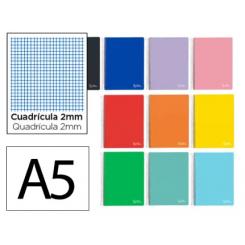 Cuaderno Espiral LIDERPAPEL DIN A5 Witty tapa dura 80H 90gr Milimetrado 2mm colores Surtidos