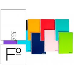 Cuaderno espiral LIDERPAPEL folio smart tapa blanda 80h 60gr liso sin margen colores surtidos