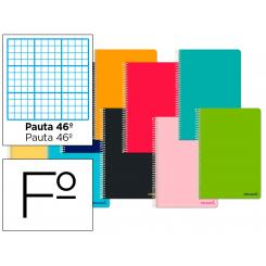 Cuaderno libreta Espiral LIDERPAPEL Folio Smart Tapa Blanda 80H 60gr Rayado N 46 Colores Surtidos