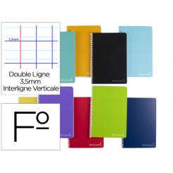 Cuaderno espiral LIDERPAPEL folio witty tapa dura 80h 75gr rayado montessori 3,5mm colores surtidos