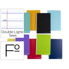 Cuaderno espiral LIDERPAPEL folio witty tapa dura 80h 75gr rayado montessori 5mm colores surtidos