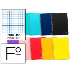 Cuaderno espiral LIDERPAPEL folio witty tapa dura 80h 75gr rayado nº46 colores surtidos