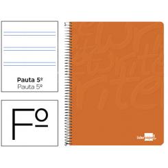 Cuaderno libreta Espiral LIDERPAPEL Folio Write Tapa Blanda 80H 60gr Pauta 2,5 mm con Margen Color Naranja