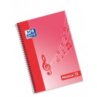 Cuaderno Espiral OXFORD Música tapa blanda Fº 20 Hojas 12 Pent  - Int 2,5 mm