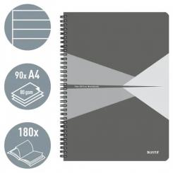Cuaderno espiral wiro Leitz Office. Tapas de PP. 90 hojas rayado horizontal, DIN A4, surtidos (90 hojas, 80g/m2 FSC Ecol Label)
