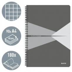 Cuaderno espiral wiro Leitz Office.Tapas de cartón. 90 hojas cuadrícula 5, DIN A4, surtidos (90 hojas, 80g/m2 FSC Ecol Label)