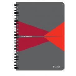Cuaderno espiral wiro Leitz Office.Tapas de cartón. 90 hojas cuadrícula 5, DIN A5, rojo (90 hojas, 80g/m2 FSC Ecol Label)