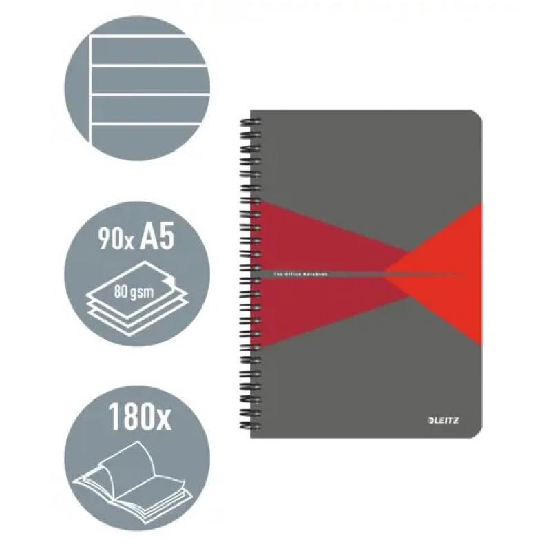 cuaderno-espiral-wiro-leitz-officetapas-de-carton-90-hojas-rayado-horizontal-din-a5-rojo-90-hojas-80g-m2-fsc-ecol-label