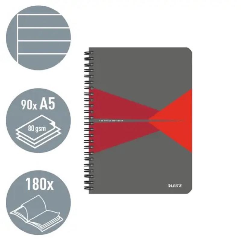 cuaderno-espiral-wiro-leitz-officetapas-de-pp-90-hojas-rayado-horizontal-din-a5-rojo-90-hojas-80g-m2-fsc-ecol-label