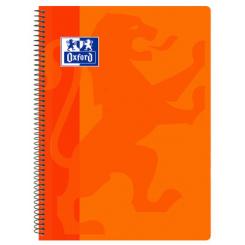 Cuaderno OXFORD School Classic tapa plástico Fº 80H 4X4 - Naranja