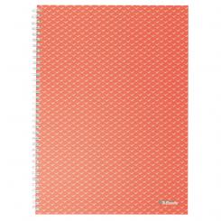 ESSELTE Cuaderno wiro con tapas de cartón  ColourBreeze A4, cuadriculado, coral