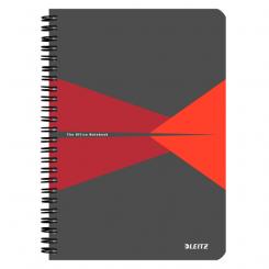 Cuaderno Wiro LEITZ Office.Tapas de cartón. 90 hojas cuadrícula 5, DIN A5, rojo