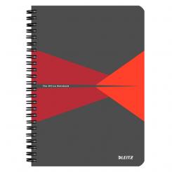 Cuaderno Wiro LEITZ Office.Tapas de cartón. 90 hojas rayado horizontal, DIN A5, rojo