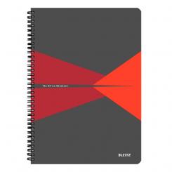 Cuaderno Wiro LEITZ Office.Tapas de PP. 90 hojas cuadrícula 5, DIN A4, rojo