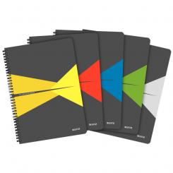 Cuaderno Wiro LEITZ Office.Tapas de PP. 90 hojas cuadrícula 5, DIN A4, surtidos