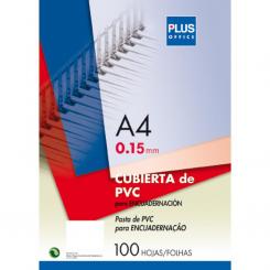 Cubierta portada lámina encuadernar Plus PVC A4 0,15  mm  Translúcido / 100 Uds