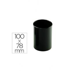 Cubilete portalapices Faibo negro opaco plastico reciclado diametro 78 mm alto 100 mm alto.