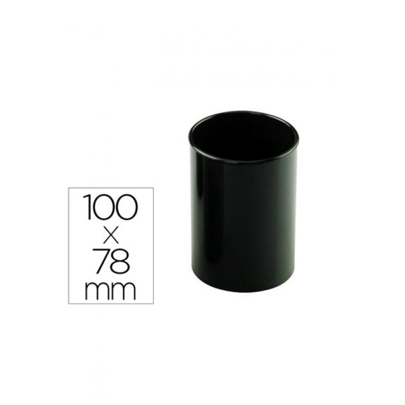 Cubilete portalapices Faibo negro opaco plastico reciclado diametro 78 mm alto 100 mm alto.