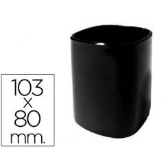 Cubilete Portalapices Q-connect Plastico Negro Diametro 80 mm Altura 103 mm