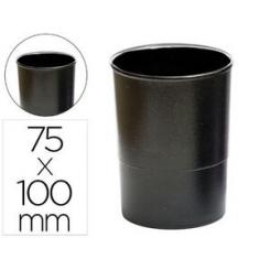 Cubilete portalapices Q-CONNECT negro opaco plastico 100% reciclado redondo diametro 75 mm alto 100 mm