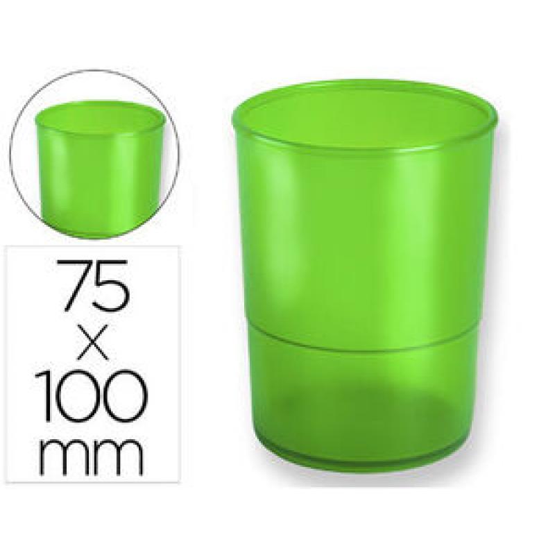 cubilete-portalapices-q-connect-plastico-verde-translucido-diametro-75-mm-altura-100-mm