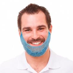 Cubrebarbas en TNT de polipropileno color azul, caja 100 uds