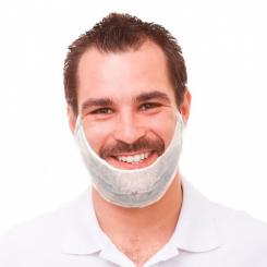 Cubrebarbas en TNT de polipropileno color blanco, caja 100 uds