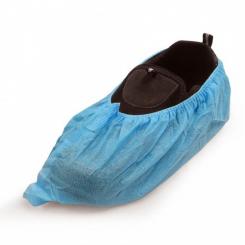 Cubrezapatos de polipropileno color azul, caja 100 uds