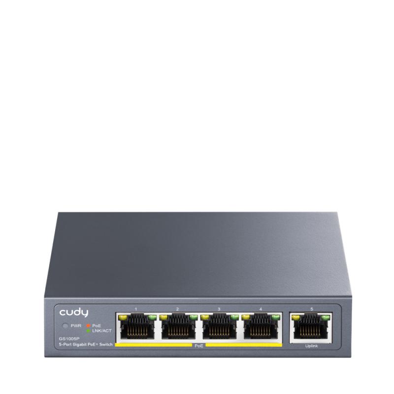 cudy-gs1005p-switch-gigabit-ethernet-10-100-1000-energia-sobre-ethernet-poe-gris
