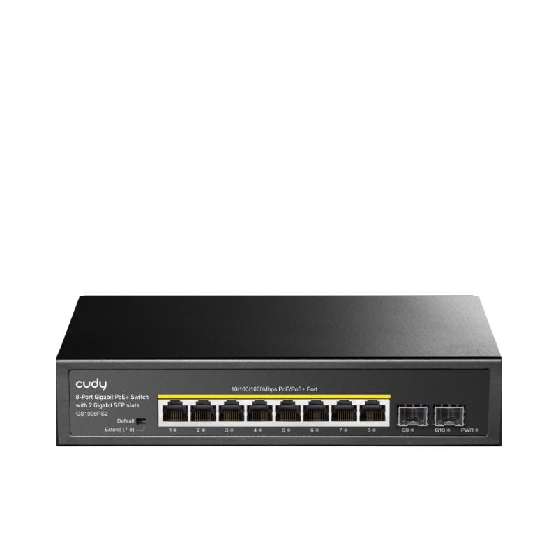 cudy-gs1008ps2-switch-no-administrado-gigabit-ethernet-10-100-1000-energia-sobre-ethernet-poe-negro