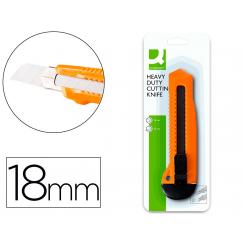 Cuter Q-CONNECT plastico ancho cuchilla 18 mm xd-23 blister 1 unidad