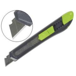 Cuter Q-CONNECT plastico ancho con asa para colgar cuchilla 18 mm xd-43 blister 1 unidad