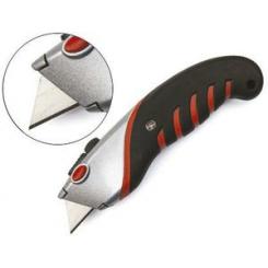 Cuter Q-CONNECT metalico ancho aleacion de aluminio - 2 cuchillas de repuesto - cuchilla 19 mm xd-8300 blister 1 unida