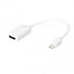 LogiLink CV0036B adaptador de cable de vídeo 0,15 m Mini DisplayPort HDMI tipo A (Estándar) Blanco