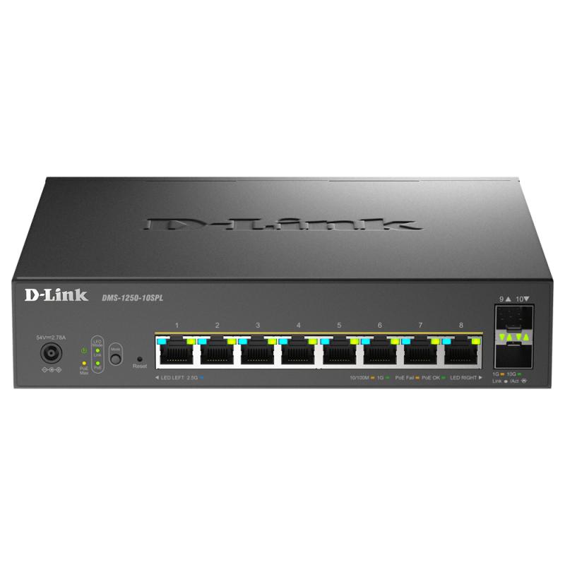 d-link-dms-1250-10spl-gestionado-25g-ethernet-100-1000-2500-energia-sobre-ethernet-poe-negro