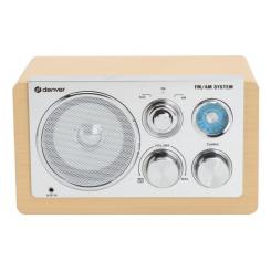 Denver TR-63LW radio Personal Analógica Bamboo, Plata