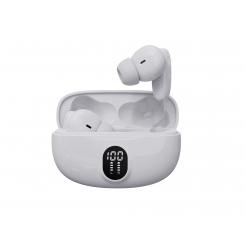 Denver TWE-57W auricular y casco Auriculares True Wireless Stereo (TWS) Clip de oreja Llamadas/Música USB Tipo C Bluetooth Base de carga Blanco