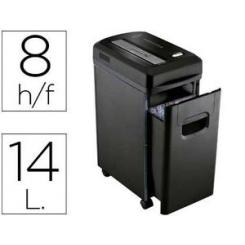 Destructora de documentos Q-CONNECT kf15547 capacidad de corte 8 h destruye grapas clips y tarjetas papelera 15l