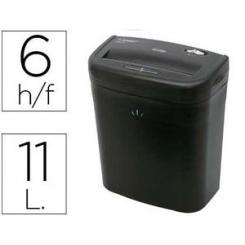 Destructora de documentos Q-CONNECT kf17970 capacidad de corte 6 h destruye grapas clips y tarjetas papelera 14l