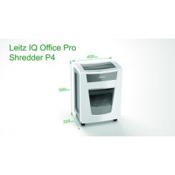 Destructora LEITZ IQ Office Pro P4, blanco/plata