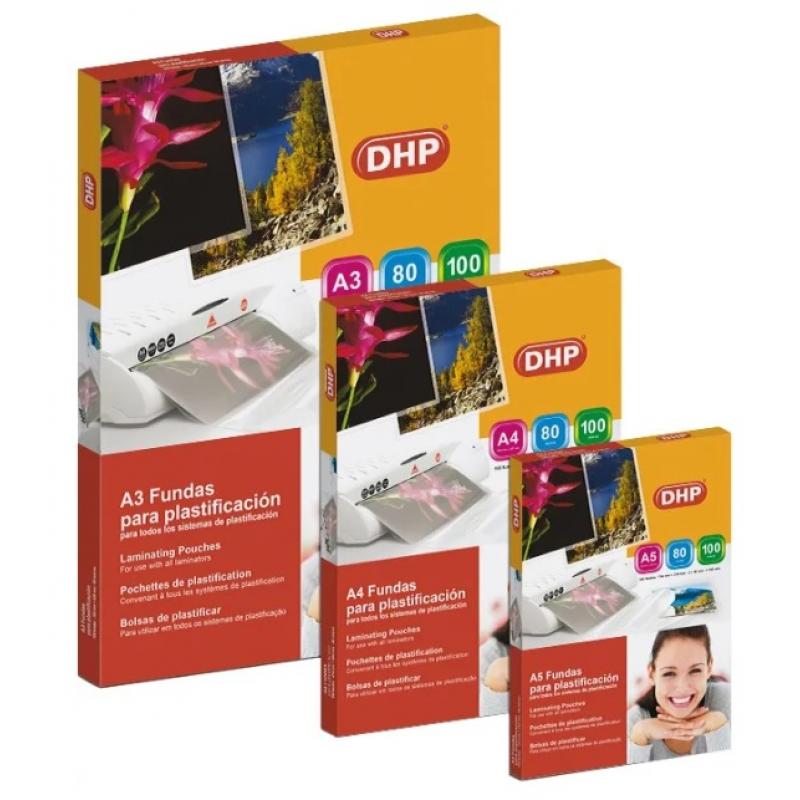 DHP Fundas de plastificar A3, 125 micras, paquete 100 uds.