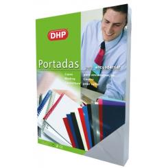 DHP Portada PVC 180 micras A4, transparente cristal, paquete 100 uds