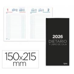 Dietario LIDERPAPEL 2026 Cuarto 150x215 mm D/P color Negro Papel 70 gr Sc