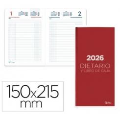 Dietario LIDERPAPEL 2026 Cuarto 150x215 mm D/P color Rojo Papel 70 gr FSC