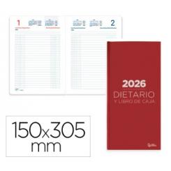 Dietario LIDERPAPEL 2026 Dos Tercios 150X305 mm D/P color Rojo Papel 70 gr FSC